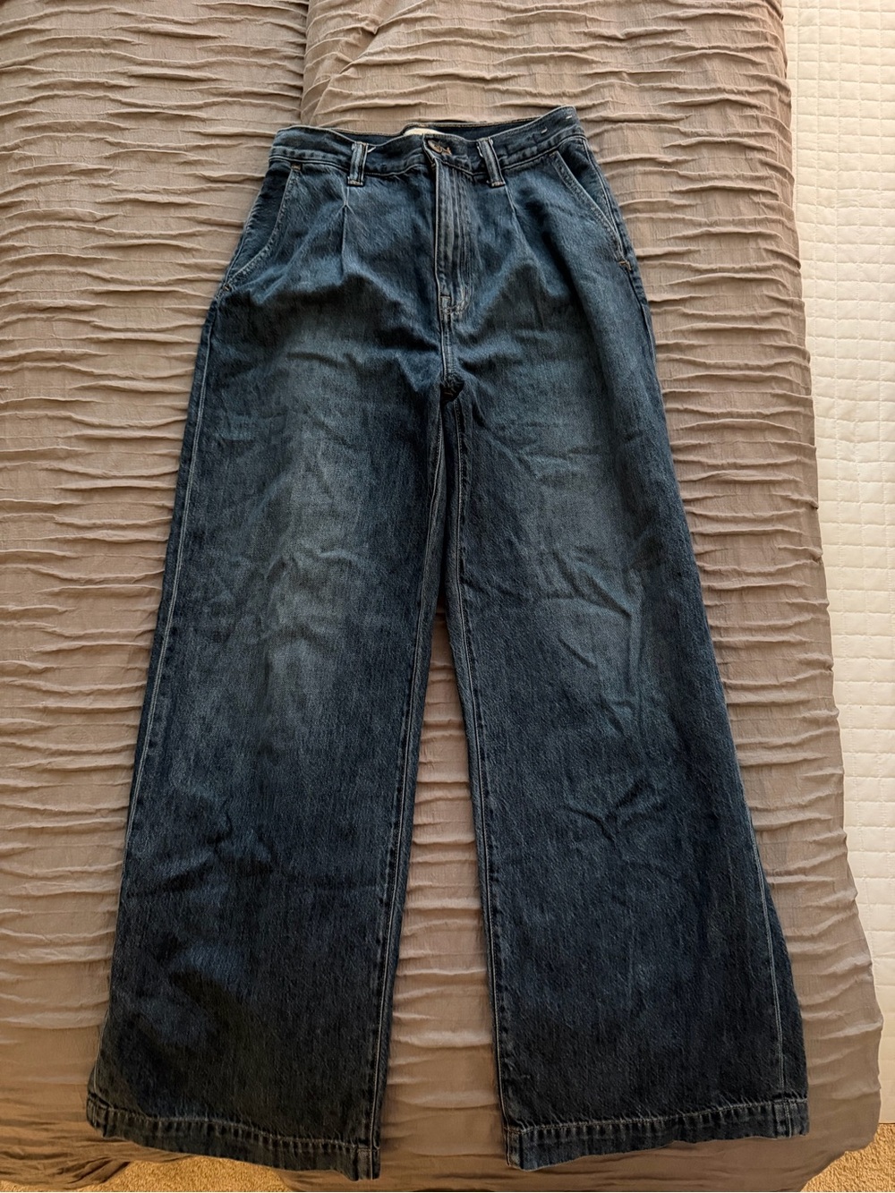 Madewell Harlow Women's High-Waist Wide Leg Jeans - Dark Blue